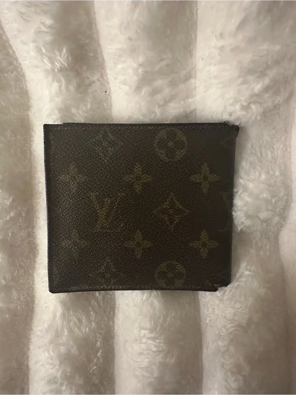 Vintage Brown Monogram Canvas Bifold Wallet